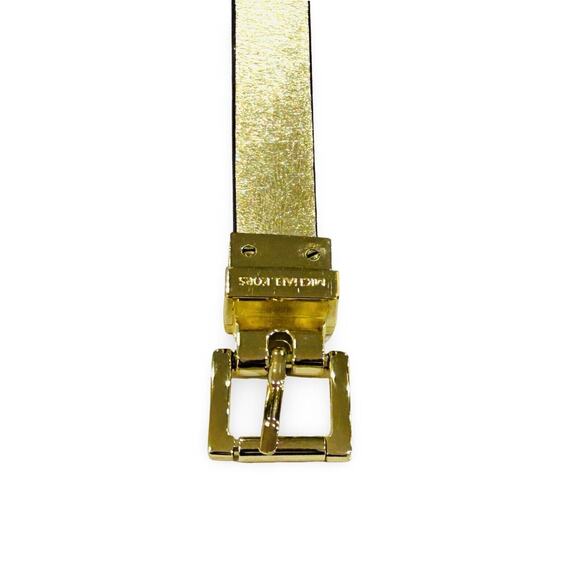 Michael Kors Skinny Belt Womens Size 28 - 29 Brown & Gold Reversible Signature